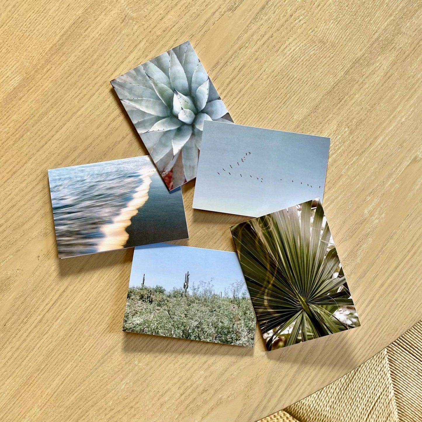 A Print Shop offers card packs with blank interiors for customers to write the perfect custom message. Each greeting card pack comes with 10 cards, two of each print by Amanda Anderson Photography.