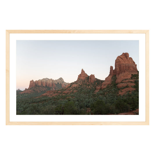 Photograph of Boynton Canyon in Sedona Arizona framed in natural wood with white mat