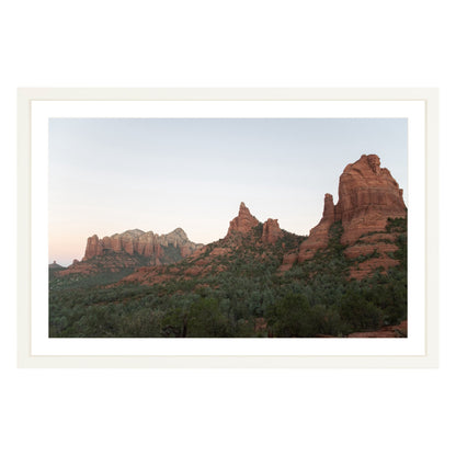 Photograph of Boynton Canyon in Sedona Arizona framed in white with white mat