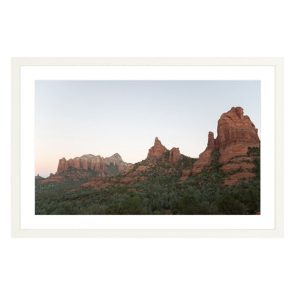 Photograph of Boynton Canyon in Sedona Arizona framed in white with white mat